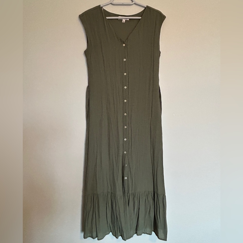 NEW Nanette Lepore button up midi dress. Size small/4. Olive green.